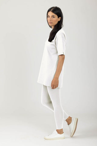 Ensemble Flex Oversized T-Shirt + Leggings - Blanc