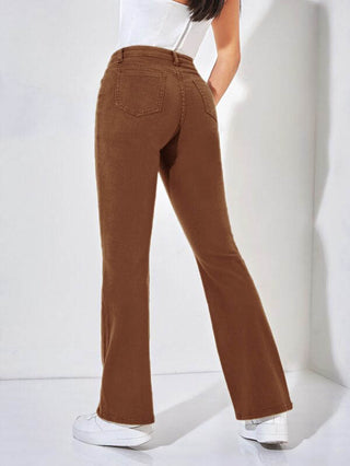 Jean Flare Taille Haute Bleu