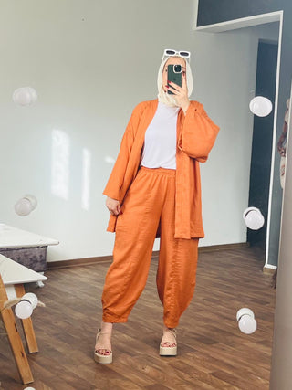 Ensemble Kimono Court Femme - Orange