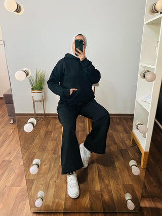 Ensemble sweat et pantalon de jogging Flare - Noir